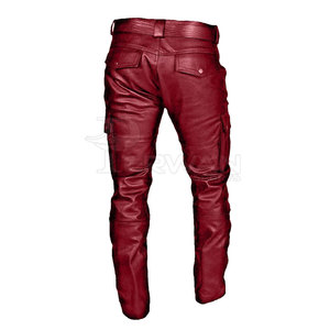 Pantalones de cuero de alta calidad para hombre logotipo personalizado último diseño patrón recto de cintura media-disponible para venta al por mayor - Product Image 2