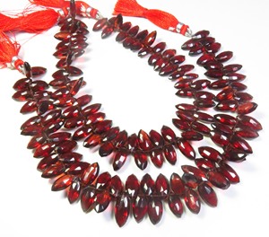 Perles de pierres précieuses de grenat de Mozambique naturel de haute qualité 10-12mm marquise rouge africaine coupe à facettes 9 "brin pour la fabrication de bijoux à bricoler soi-même - Product Image 1