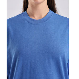 Camisetas informales de verano de gran tamaño para mujer de manga corta con cuello redondo transpirable pesado GSM 100% algodón - Product Image 4