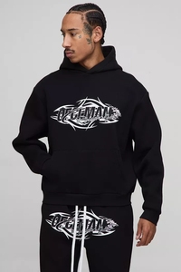 ชุดวอร์มใส่สบายระบายอากาศได้ดีสำหรับผู้ชายโอเวอร์ไซส์ลายกราฟิกบ็อกซี่ซักได้ - Product Image 3