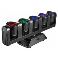 5 unidades de 80W RGB, 6 unidades de 10W, tira de LED amarillo dorado, DMX512, efecto de haz, destello, rotación infinita, luz de cabeza móvil tipo ojo de abeja, IP33, 26 canales