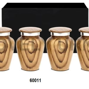 Juego de Urnas Conmemorativas de Madera de Teca para Cenizas Humanas Pequeñas, para Hombre y Mujer Adultos (Juego de 4) - Product Image 1