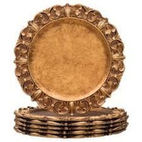 Assiette de service moderne en acier inoxydable argenté, sous-assiette réutilisable en métal, pour mariage, service de table, plat, maison, Noël, hôtels