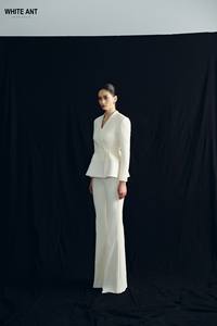 Tela ecológica de alta calidad, ropa de mujer lujosa, pantalones y pantalones de mujer, Pantalones anchos para mujer, PANTALONES acampanados SILAS - Product Image 4