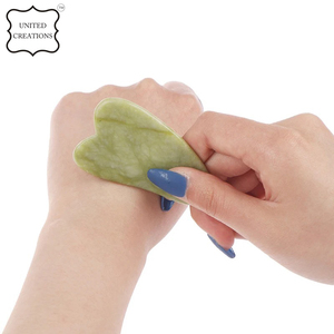 Juego de rodillos de jade de cuarzo al por mayor y Gua Sha, juego de rodillos de jade antienvejecimiento, juego de masaje de piedra Guasha de jade natural - Product Image 5