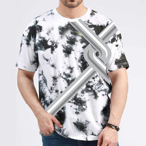 Camiseta de Algodón 100% para Hombre, Estampado Digital Liso, Tejido, Venta al por Mayor, Logotipo Personalizado, Diseño Gráfico, Corte Holgado, Estampada 2026 - Product Image 1