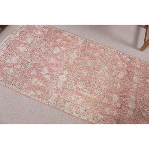 Tapis vintage, tapis turc 2,9x5,6 pieds, tapis en laine à imprimé animal rouge et bleu - Product Image 4
