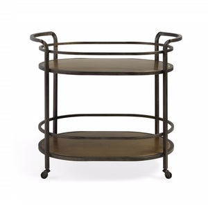 Carrito de servicio de comida de madera y Metal de aspecto Vintage, carrito de bebidas con forma rectangular hecho a mano para restaurante de Hotel - Product Image 3