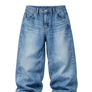 Jeans de Mezclilla Extra Anchos para Hombre, Corte Holgado, Estilo Urbano, Color Claro - Product Image 5
