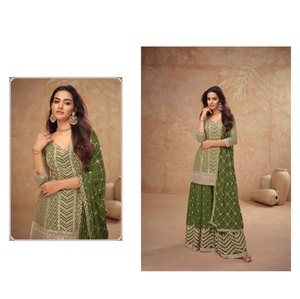 Costume Salwar prêt à l'emploi avec séquence de broderie Costume Palazzo le plus vendu pour la vente à l'exportation depuis l'Inde - Product Image 1