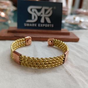 Brazalete de Cobre Trenzado Resistente, Ajustable, Abierto, Artesanal, Ligero, de Dos Tonos, para Hombre y Mujer - Product Image 6