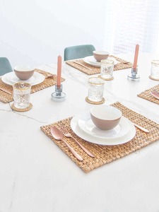 Manteles individuales de jacinto de agua hechos a mano, productos ecológicos hechos en Vietnam, decoración de mesa, manteles individuales tejidos al por mayor - Product Image 4