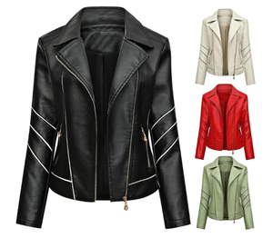 Chaquetas de cuero Abrigos de mujer Chaquetas de cuero de mujer sólida Ropa de calle de moda - Product Image 2