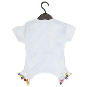 Camiseta con volantes de red para niñas - Blanca - Product Image 3