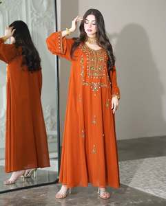 Caftán Abaya de Gasa Recta y Sólida para Fiestas de Noche, Estilo Modesto y Elegante, Ropa Islámica para Farasha - Product Image 1