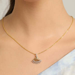Collar con Colgante Irina de Plata de Ley 925 CLARA, Cadena Geométrica, Oro Rosa, Zirconia, Diamante, Perla, Regalo Religioso de Moda para Compromiso - Product Image 6