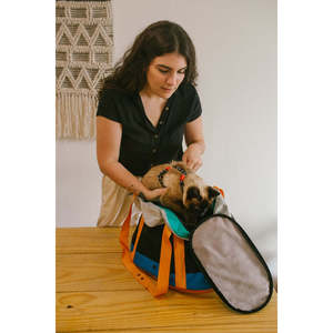 Luxury Pet <b>Backpack</b> Carrier Breathable Lightweight Fashionable Mesh Oxford Fabric Zipper Closure for Style-Conscious Dogs <b>Cats</b> - Product Image 5