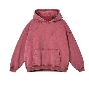 Sudadera con Capucha Extra Grande para Hombre, 100% Algodón, Felpa Francesa, Color Sólido, Lavada, Informal, para Otoño - Product Image 5