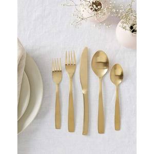 Ensemble de vaisselle de mariage en acier inoxydable Incroyable longue doublure au laser Poignée d'extrémité Couverts argentés mats comprenant des couteaux Cuillères Fourchettes - Product Image 5