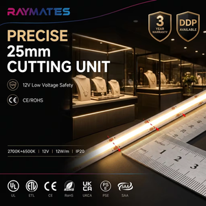 Tira de Luz <span class=keywords><strong>LED</strong></span> COB Flexible de 12 V CC, 10 W, Longitud de Rollo Personalizable, para Iluminación Interior de Gabinetes Domésticos y Comerciales - Product Image 1