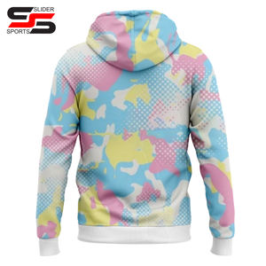 Sweat-shirts à capuche personnalisés en tricot doublé, sublimation, molleton épais 100 % polyester pour le sport et l'été - Product Image 2
