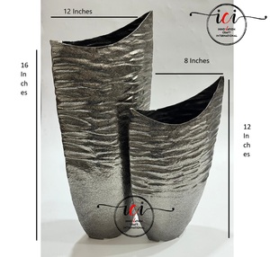 Jarrón de suelo con textura de aluminio Art Deco moderno personalizado para el hogar, boda y Navidad, decoración, botella de flores - Product Image 2