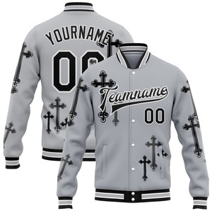 Custom Logo Embroidered Anti-Bacterial Stand Collar Men's Winter Cotton Varsity <b>Jacket</b> - Product Image 5