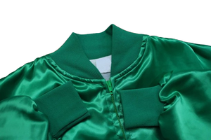 Chaqueta universitaria transpirable de alta calidad para mujer, superventas, servicio OEM para mujer, chaqueta universitaria de moda de satén recortada - Product Image 3