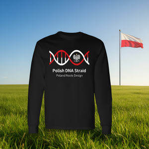 <b>Polish</b> DNA Strand Long Sleeve T-<b>Shirt</b> Poland Roots Design Black - Product Image 3