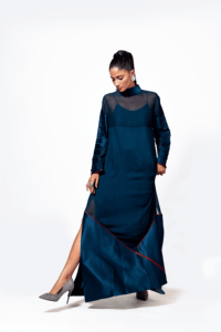 Indigo Sentinel - Conjunto de Vestido Kurti con Pliegues Rojos Indigo - Product Image 3