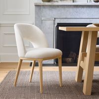 Chaise de salle à manger élégante en bois massif de style mid-century avec rembourrage pour la maison, l'hôtel, le bureau - Design moderne et luxueux