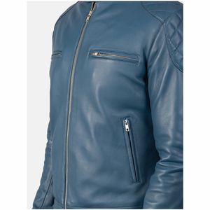 Veste pour hommes vestes pour hommes veste à col montant en cuir PU de conception moderne simple veste légère et chaude tenue décontractée avec logo à l'avant - Product Image 5