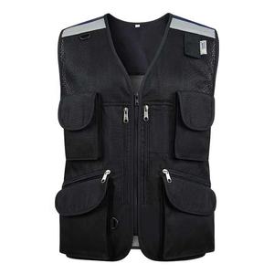 Gilet de construction en maille de polyester avec matériau réfléchissant pour le travail de nuit améliore la sécurité routière et la visibilité extérieure - Product Image 1