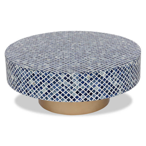 โต๊ะกาแฟสีขาวหรูหราทำด้วยมือพร้อมเฟอร์นิเจอร์ฝังกระดูกดีไซน์เรียบง่ายรูปทรงเรขาคณิต - Product Image 3