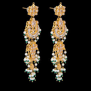 Women's Luxury Fashionable Mughli Necklace <b>Set</b> with Zircon Earrings <b>for</b> <b>Wedding</b> Parties and Engagements - Product Image 4