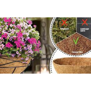 Eco-Friendly Natural Coco Fiber Liner with Metal Hanger <b>Planter</b> Set for Plants and Pot <b>Trays</b> - Product Image 3