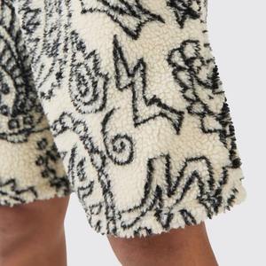 Mens Custom Print Boxy Oversize Short Streetwear Unisex 100% Algodón Pantalones cortos en blanco y ODM/OEM Suministro - Product Image 4