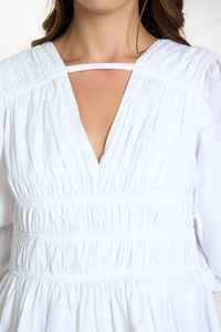 Prix le plus bas été Boho femmes décontracté dames Maxi robe 100% coton Mini-longueur avec robe blanche naturelle - Product Image 4