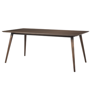 Table de salle à manger de cuisine industrielle moderne et contemporaine en bois de manguier avec cadre en fer massif et plateau rectangulaire à bords droits - Product Image 1