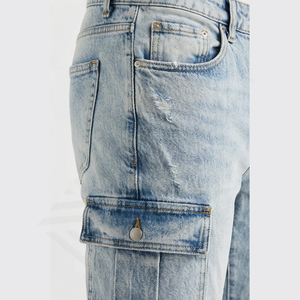 Pantalons en denim de qualité supérieure, légers, à séchage rapide, multi-saisons, été, automne, printemps, taille mi-haute, vente en gros sur mesure pour hommes - Product Image 5