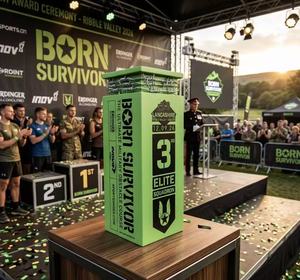 Trophée en acrylique - Récompense transparente pour parcours d'obstacles - Trophée de finisseur en lucite haute brillance pour le sport - Product Image 3