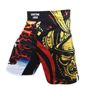 กางเกง MMA ขาสั้นสำหรับฝึกการต่อสู้,กางเกงขาสั้นสีแดงและสีดำแบบเรียบๆ - Product Image 4