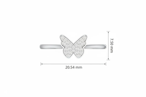 Bague papillon de luxe avec accents scintillants pour femmes, adaptée aux événements de mode, aux occasions romantiques et au port quotidien - Product Image 2