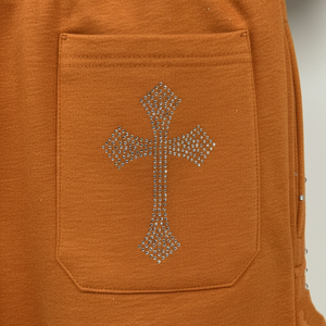 Pantalones Cortos Deportivos Casuales de Felpa para Hombre, Pantalones Cortos Deportivos de Algodón para Gimnasio y Correr, Pantalones Cortos Casuales de Felpa con Pedrería para Hombre - Product Image 5