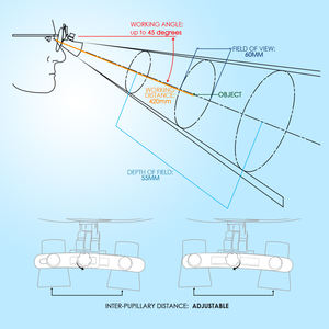Loupe chirurgicale dentaire 3,5X |   Jumelles à Champ Large de 60 mm avec Cadre en Alliage de Nickel pour la Dentisterie et les Procédures (OEM) - Product Image 2