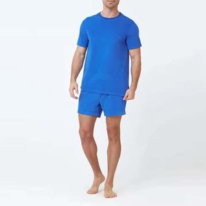 Conjuntos de pantalones cortos informales de verano 2025 para hombre, camiseta de manga corta, pantalones cortos, conjunto de algodón sólido, ropa de marca para hombre, conjuntos de 2 piezas transpirables - Product Image 2