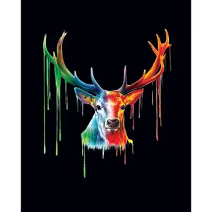 Affiche murale sur toile style moderne, cerf mystique en aquarelle - Product Image 1