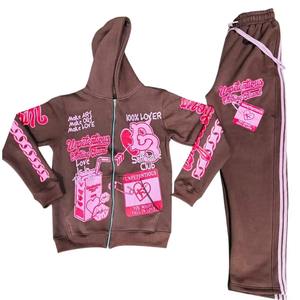 Ensemble de survêtement de qualité supérieure, tissu de qualité supérieure, 100% coton molletonné, service OEM, sweat-shirt à capuche et pantalon, dernier design 2025 - Product Image 4