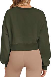 OEM Service Wholesale Women crop <b>top</b> Sweatshirts New Arrival Private Label Breathable Women crop <b>top</b> Sweatshirts Plus Size - Product Image 3