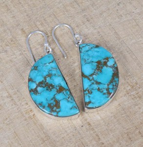 Pendientes de Plata de Ley con Turquesa Natural, Joyería de Piedras Preciosas Hecha a Mano, Elegante Regalo para Mujer - Product Image 2